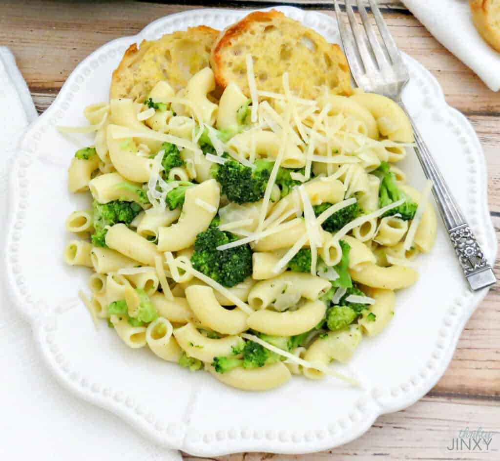 Broccoli Parmesan Macaroni on Plate