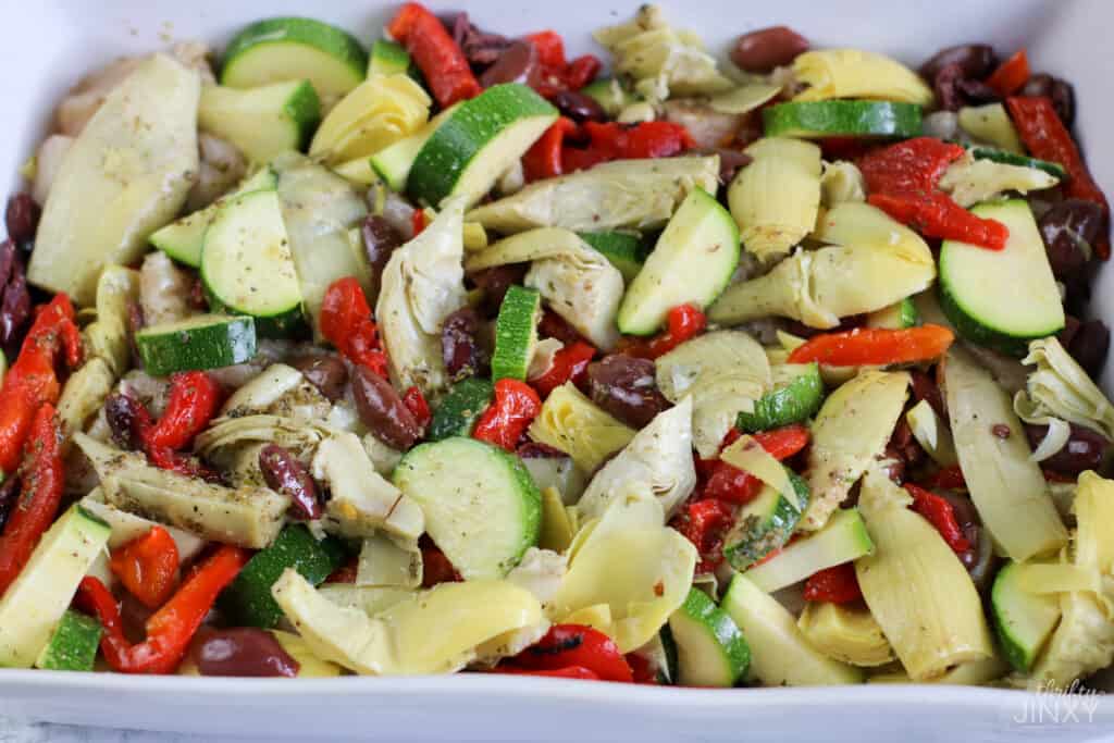 Adding Vegetables to Low Carb Greek Chicken Casserole