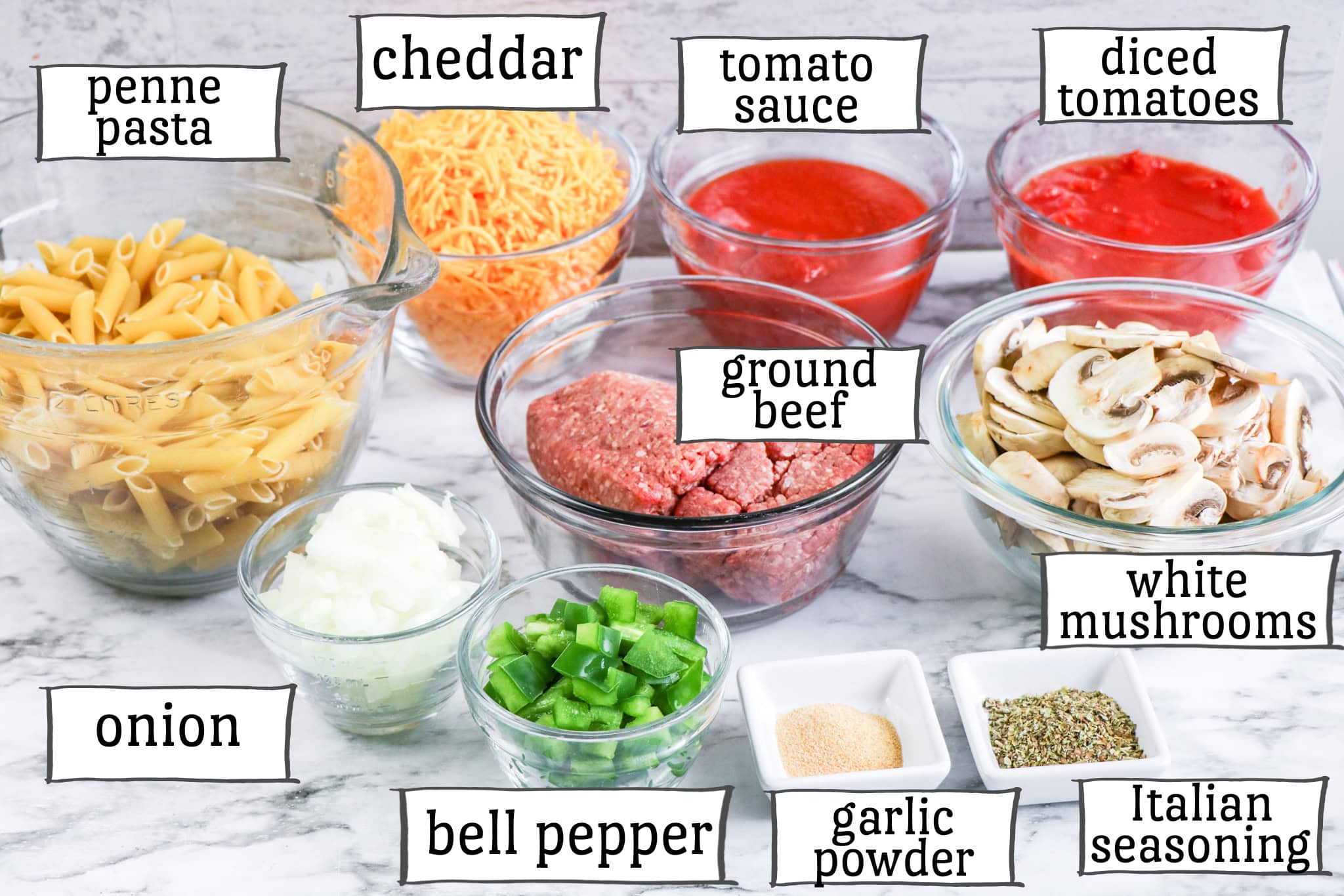 Johnny Marzetti Casserole Ingredients.