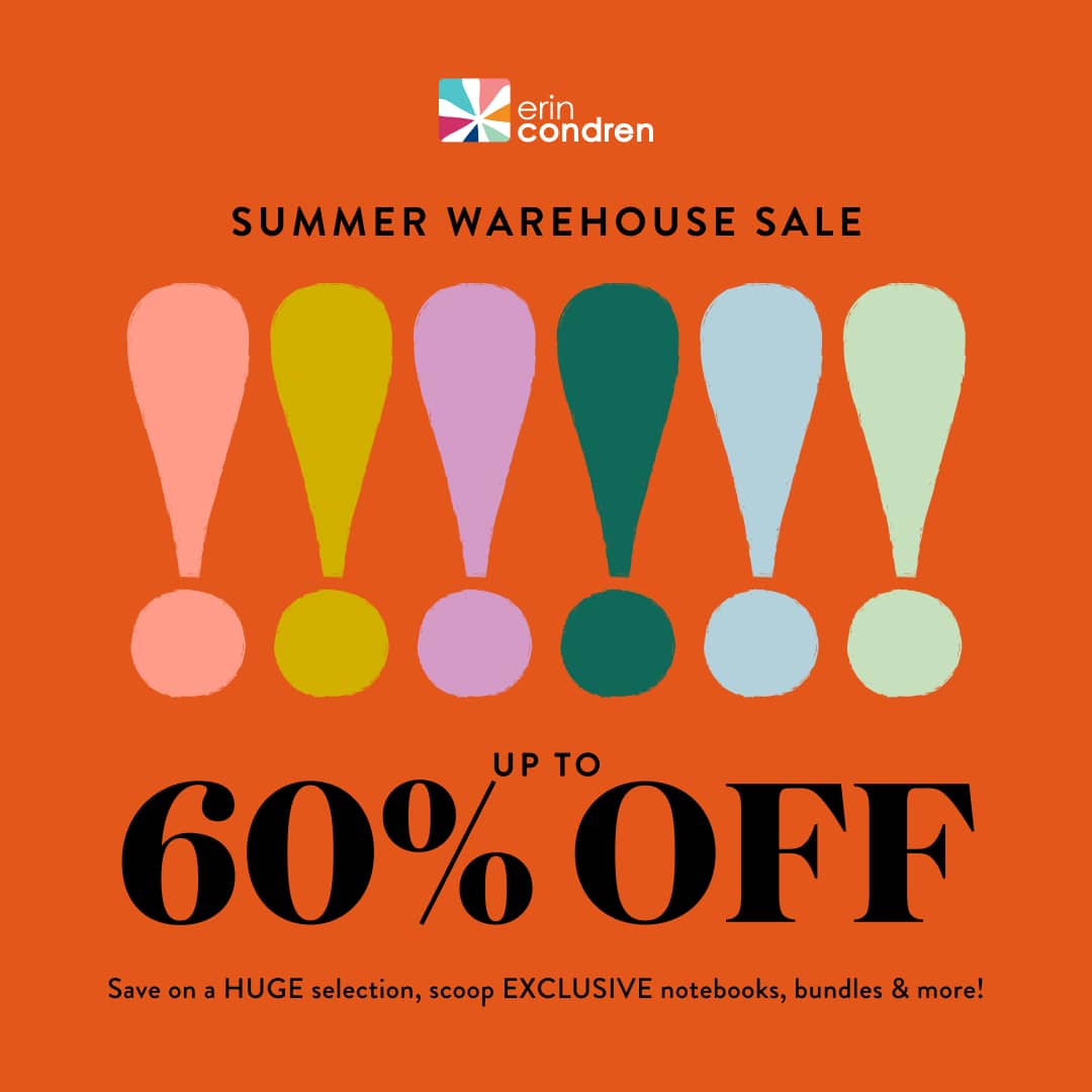 erin Condren Summer Warehouse Sale Image.