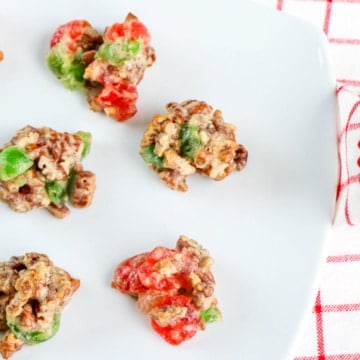 Fruitcake Cookies on white plate.