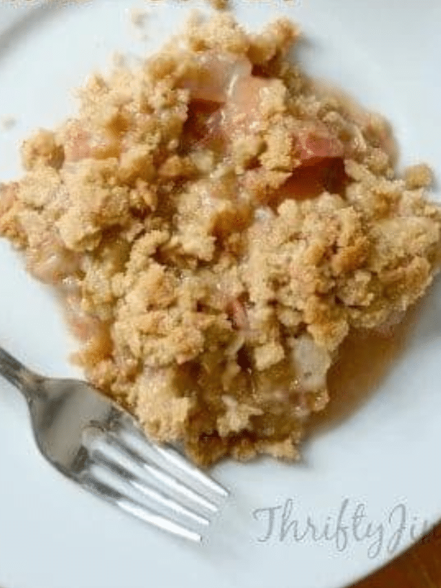 Easy Classic Rhubarb Crisp Recipe Thrifty Jinxy 1105