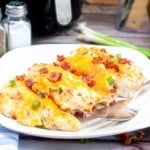 Air Fryer Million Dollar Chicken on Plate with Fork.