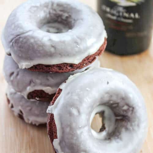 Chocolate Baked Guinness Donuts Recipe with Irish Cream Glaze - Thrifty ...