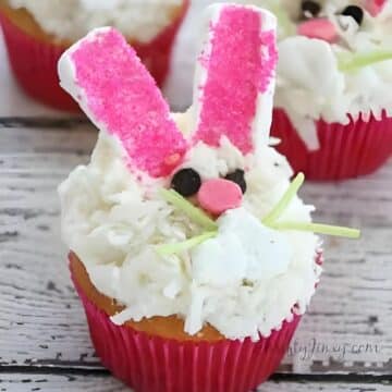 Easter Bunny Cupcakes.