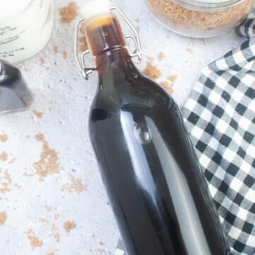 Bottle of Homemade Maple Syrup.