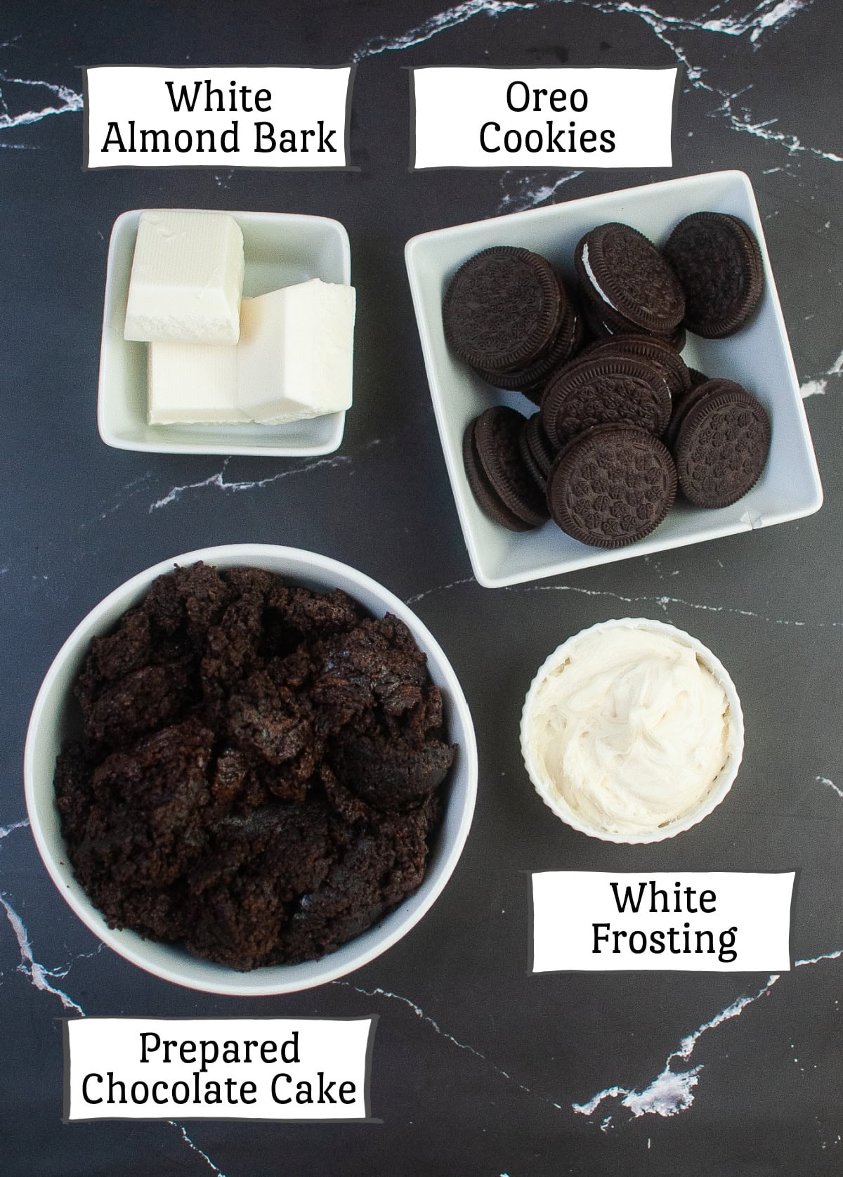 Copycat Starbucks Cookies n Cream Cake Pops Ingredients.