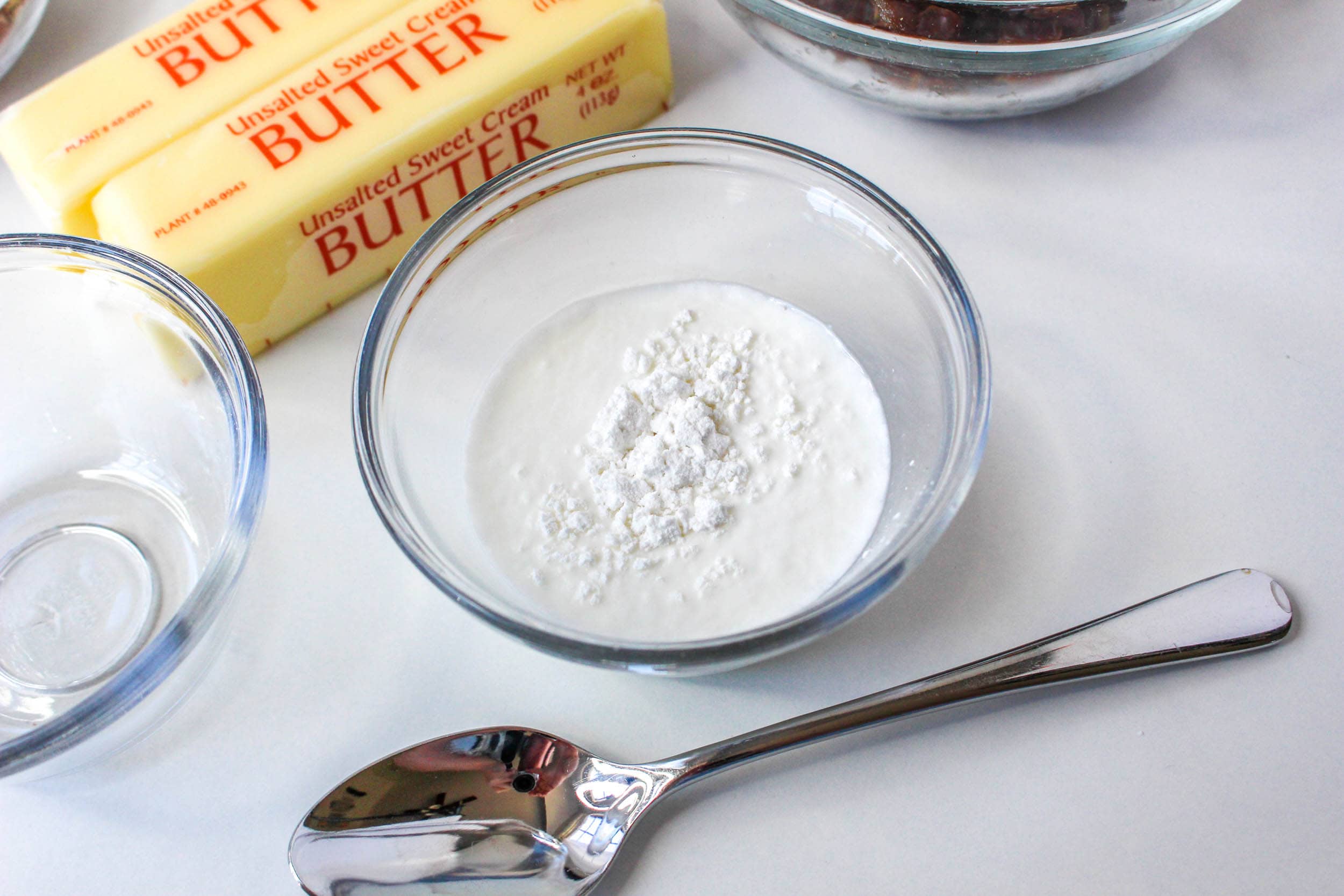 milk and baking soda in a clear bowl
