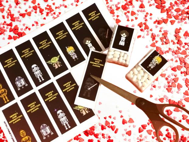 Valentine Star Wars Tic Tac Labels 