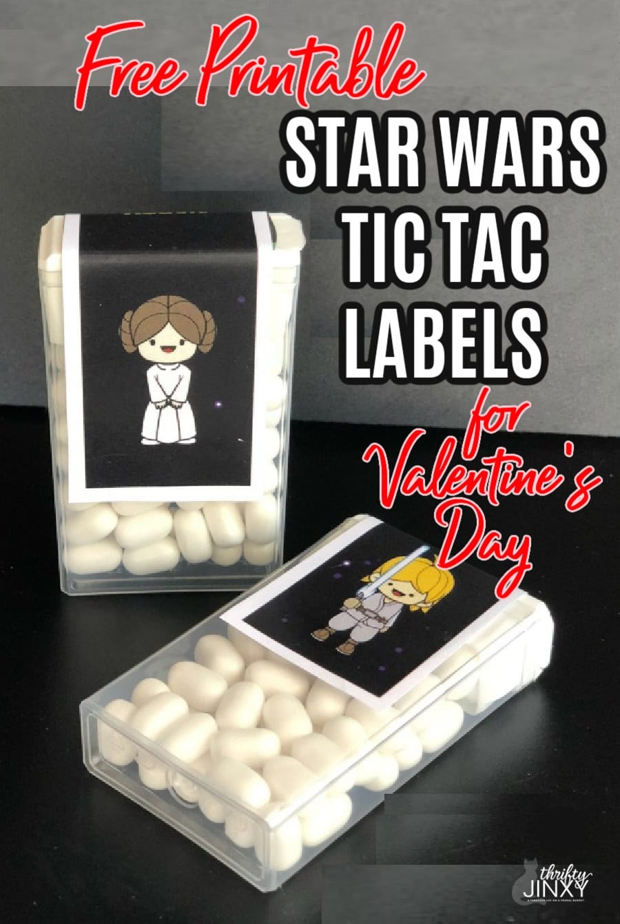Valentine star wars tic tac labels