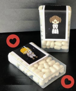 star wars tic tac boxes with custom valentine labels