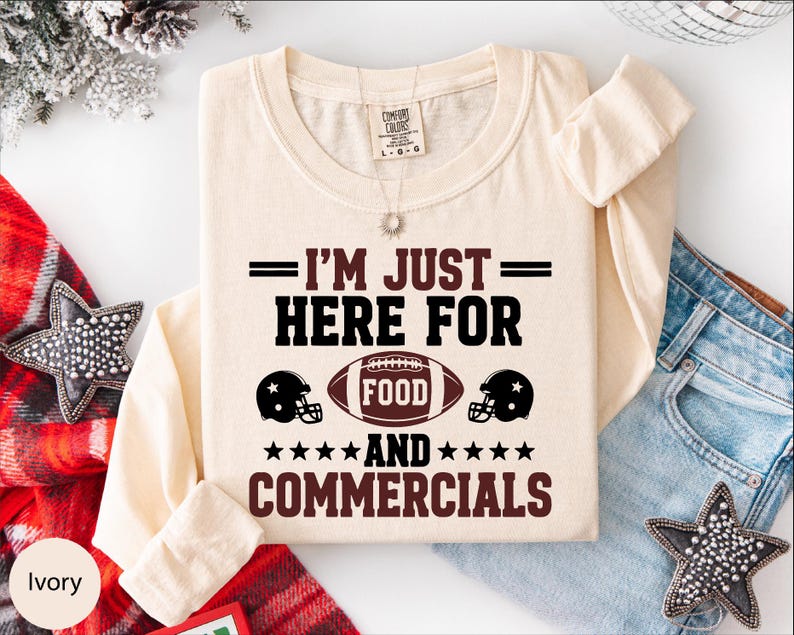 super bowl food and commercials shirt.
