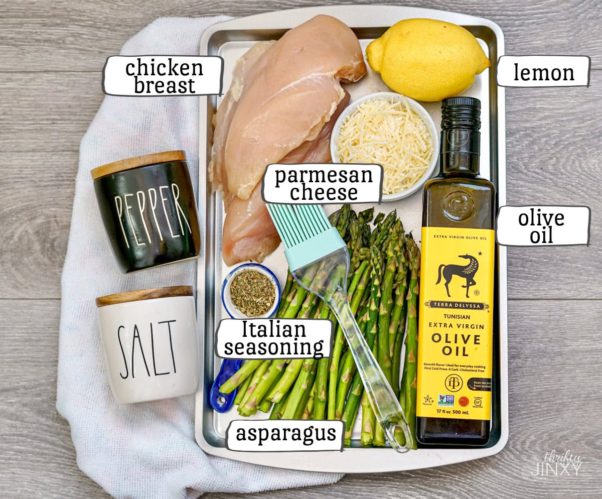 Sheet Pan Chicken and Asparagus Ingredients.