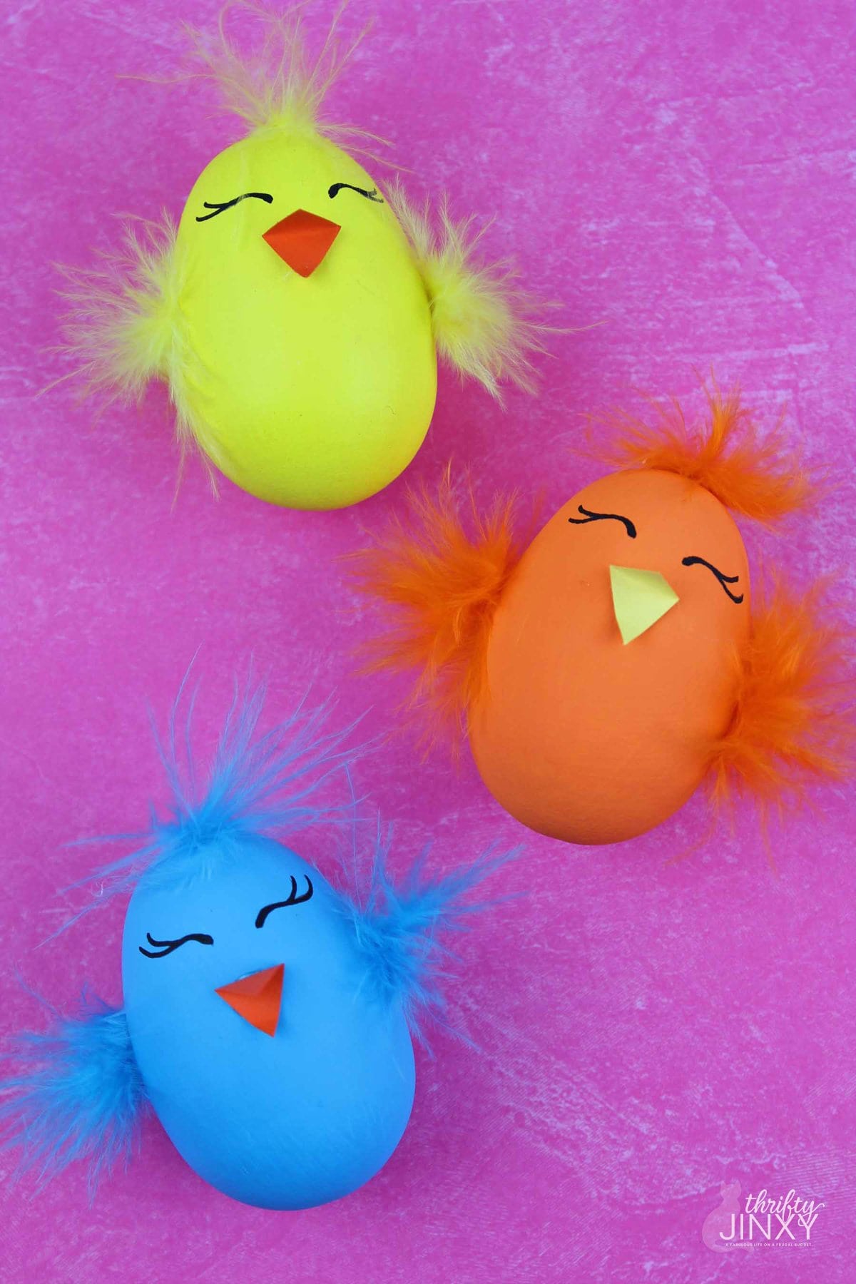 Wood Easter Egg Chicks Craft.