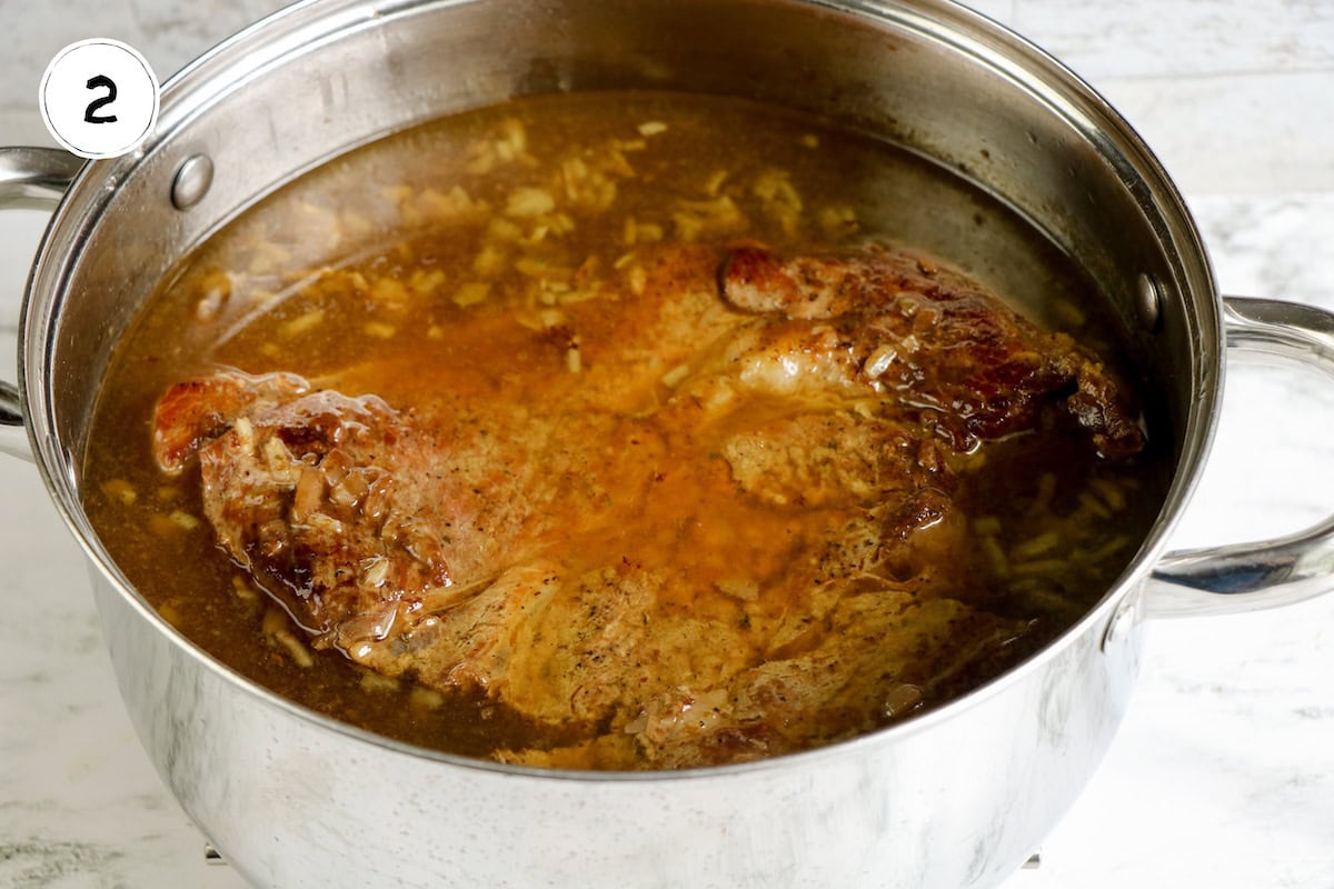 Simmering Stovetop Pot Roast.
