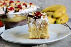 Banana Split Poke Cake.