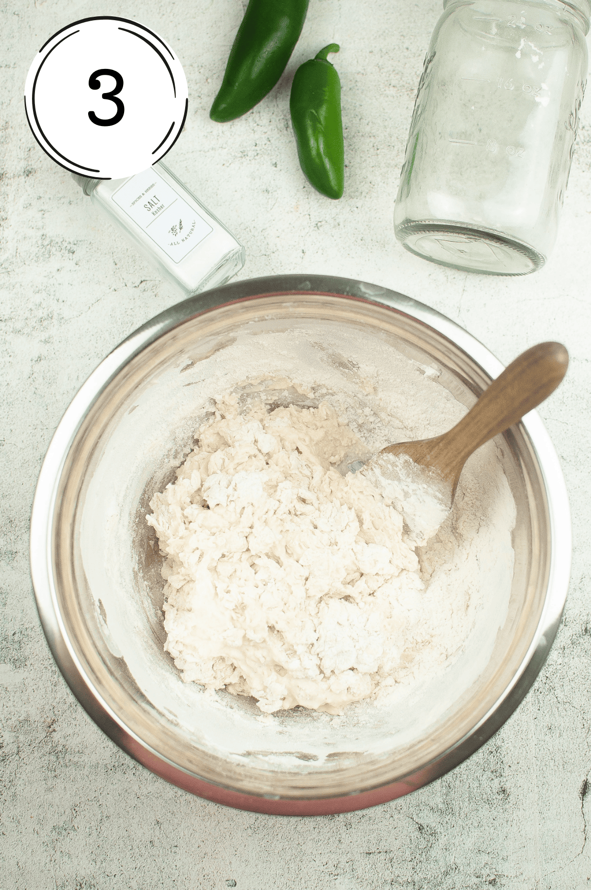 adding flour to mixture