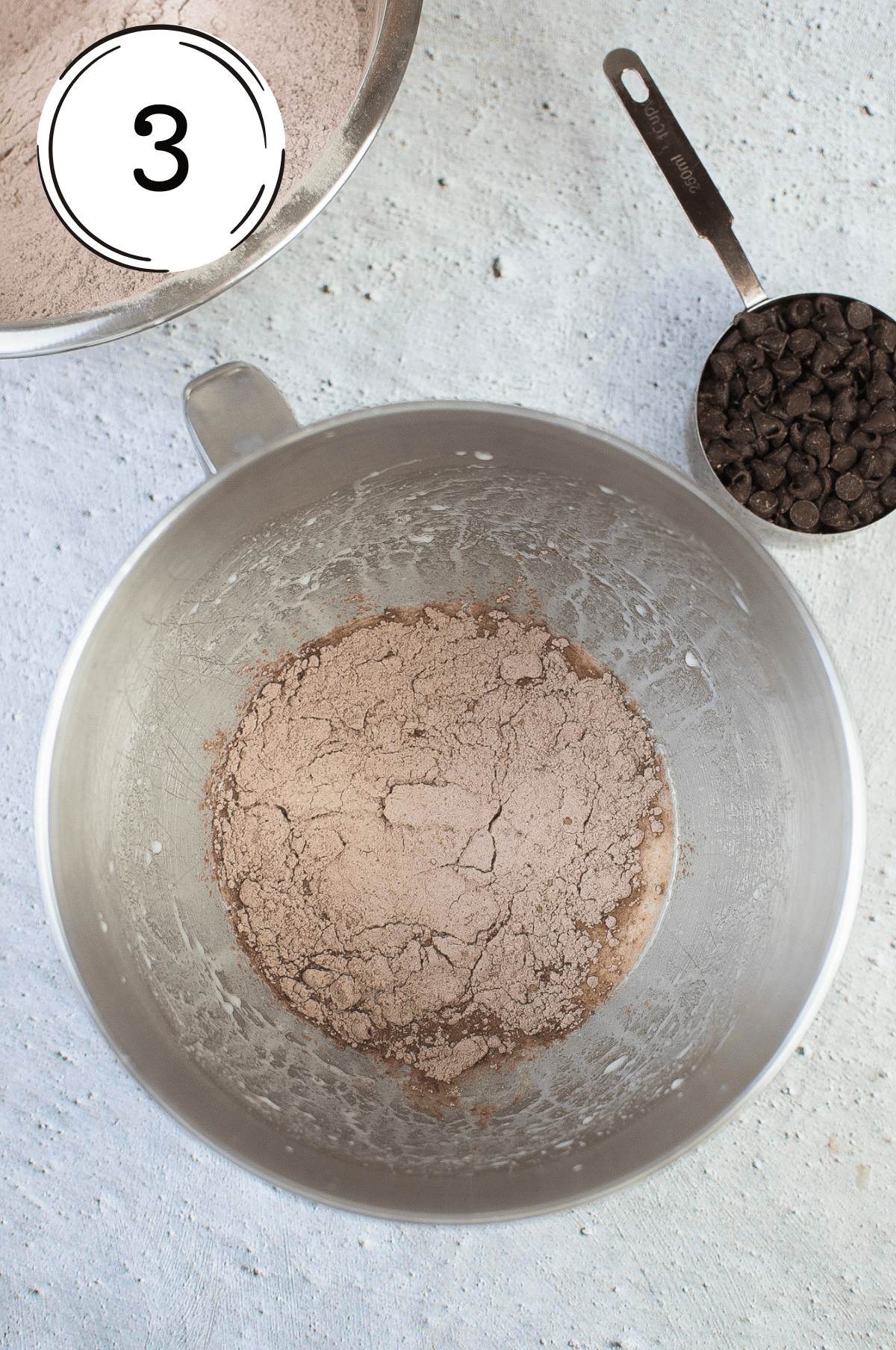 Air Fryer Double Chocolate Zucchini Muffins third step in the process
