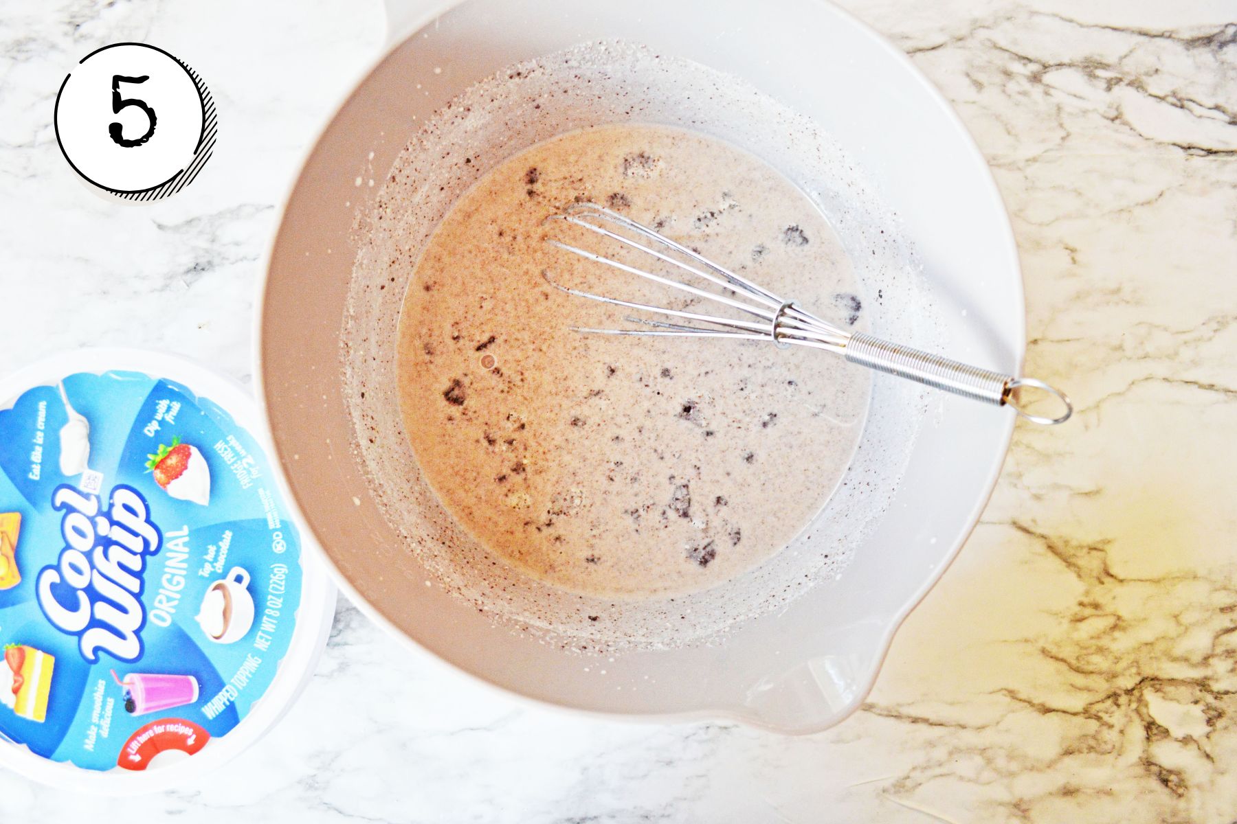 adding oreo pudding mix.