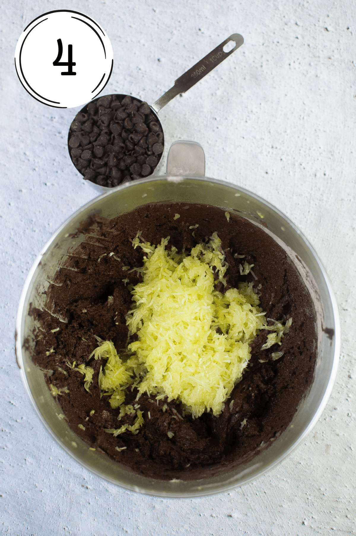 procedure in creating Air Fryer Double Chocolate Zucchini Muffins 