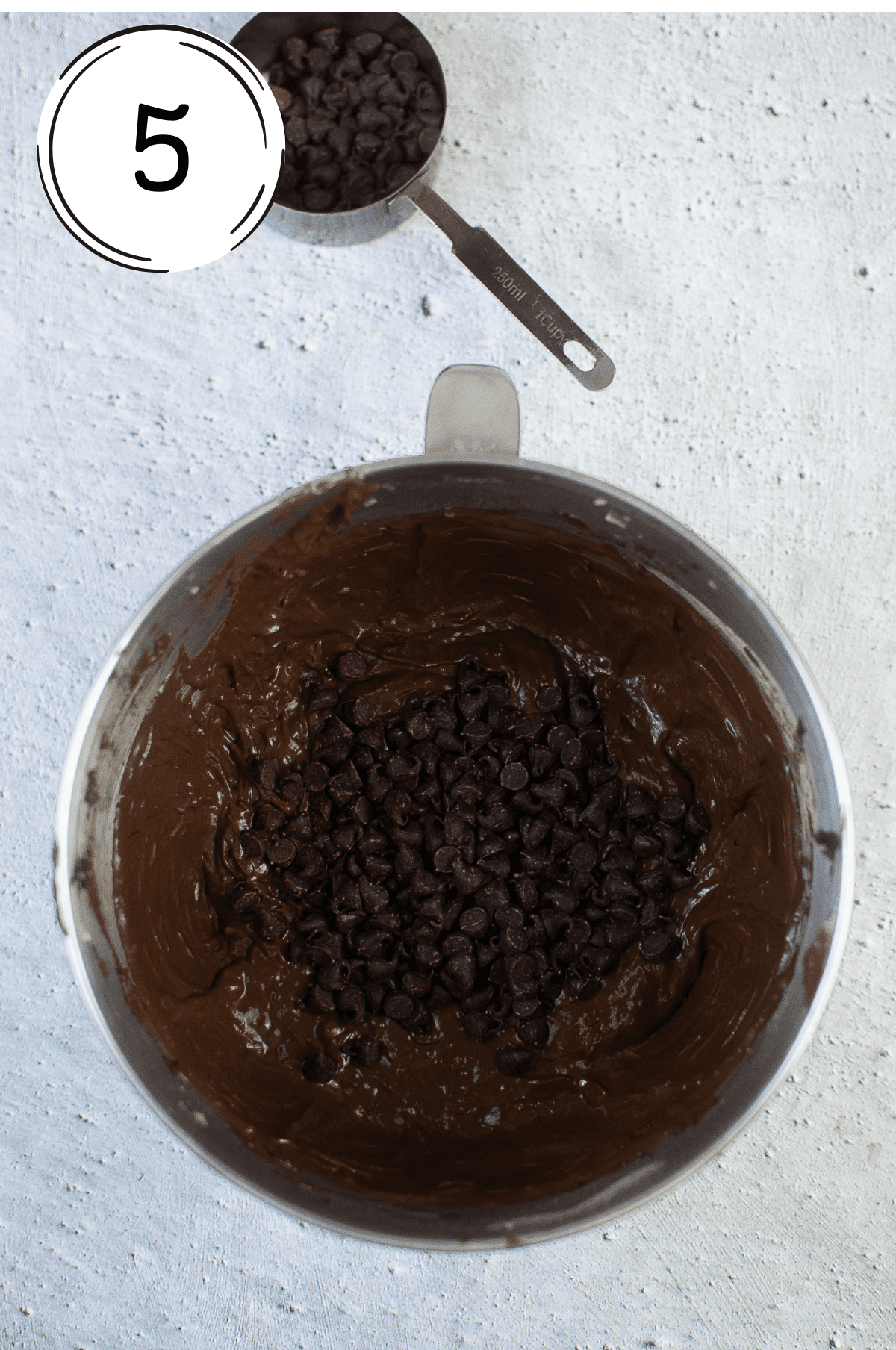 batter with cookie chips