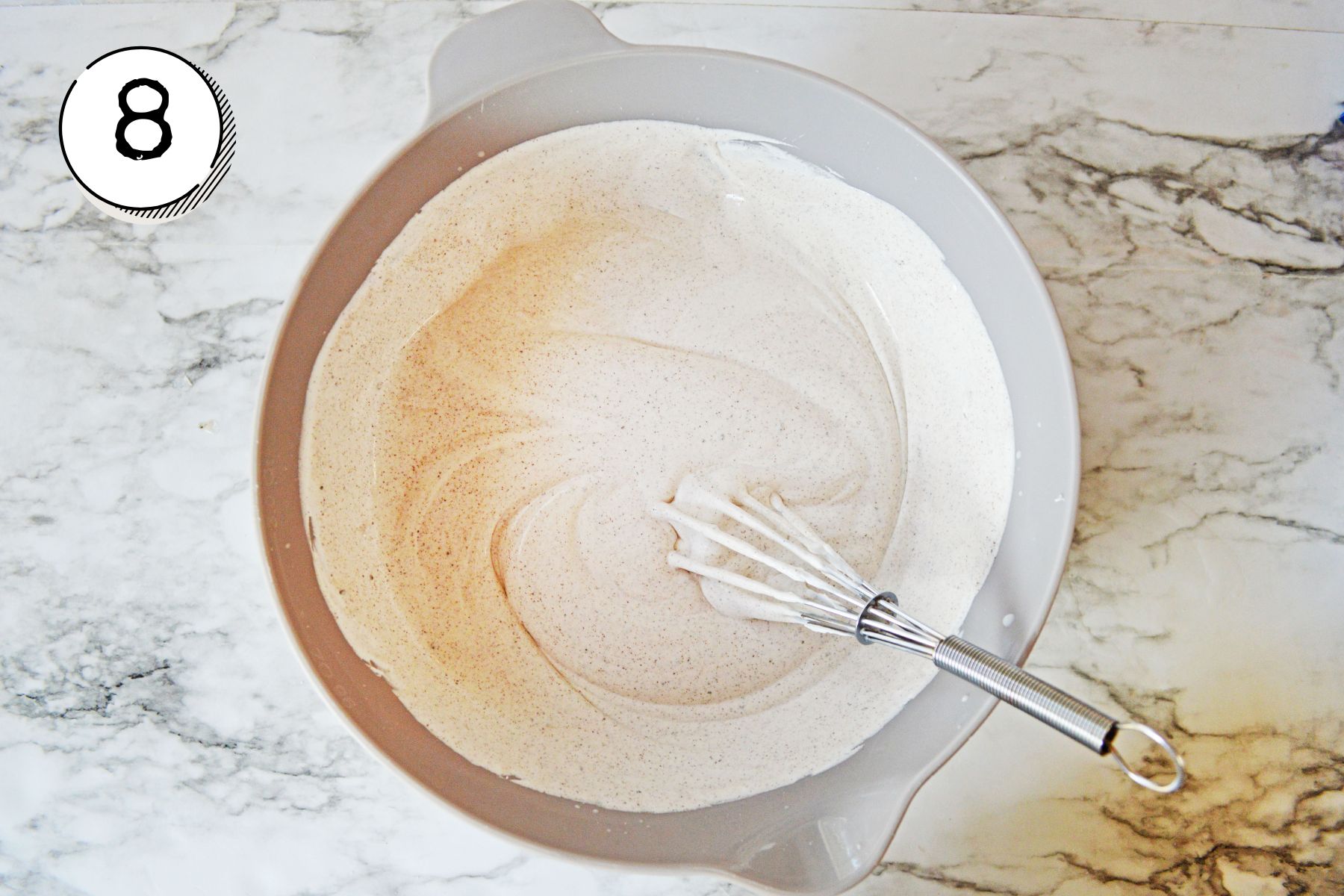 adding Cool Whip to the pudding mixture.