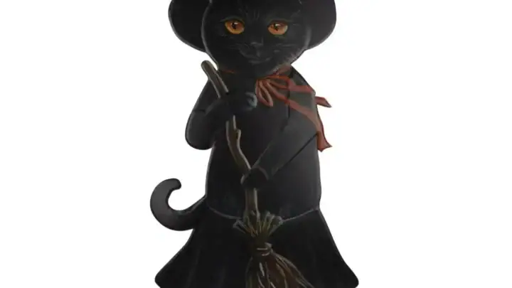 Image for Halloween Vintage-Inspired Black Cat Witch Yard Decor