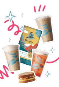 Caribou Coffee products.