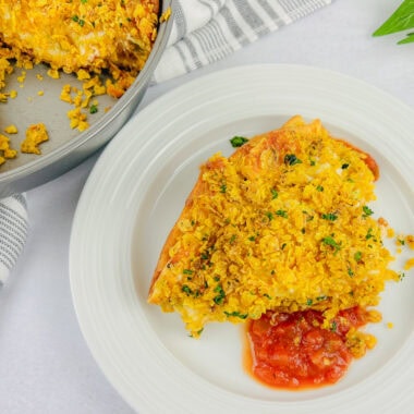 a slice of the pie in a plate