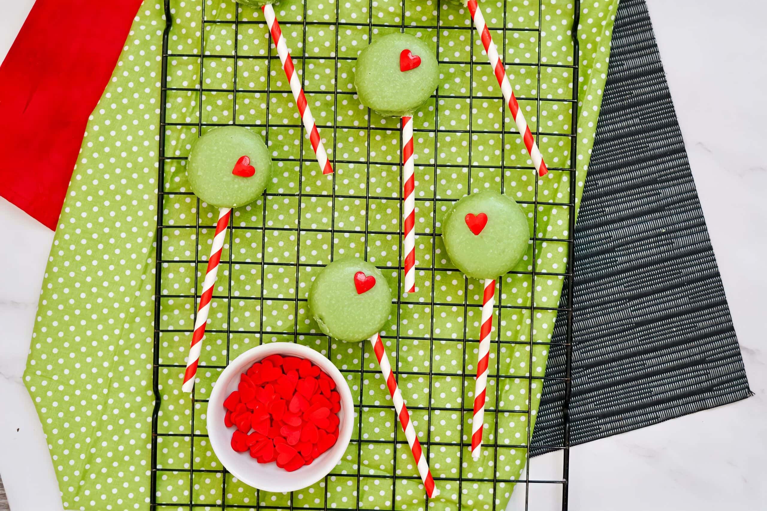 green pops with red heart