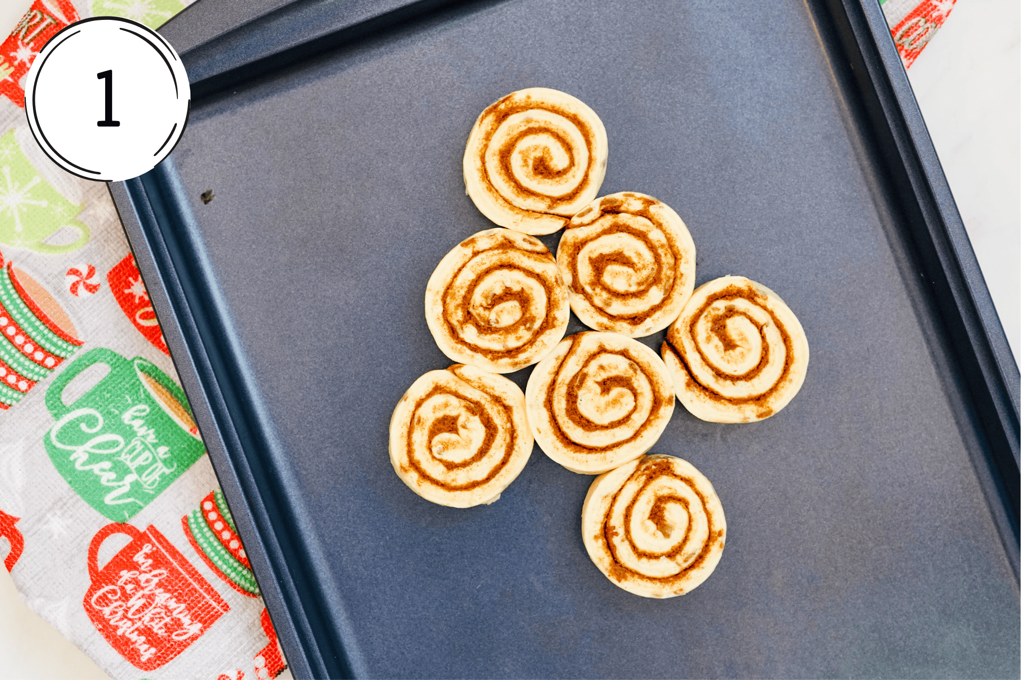 step 1 in cinnamon rolls making