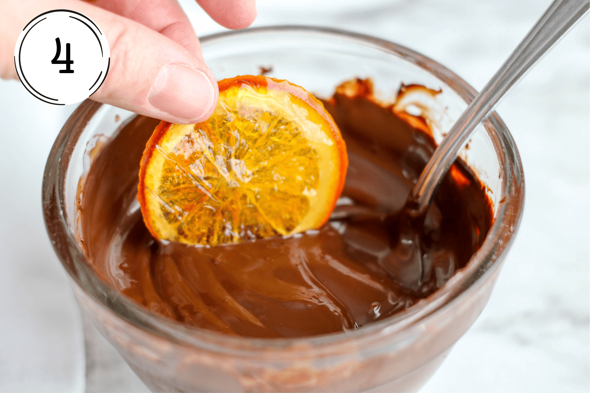 Dark Chocolate Dipped Candy Oranges in bowl