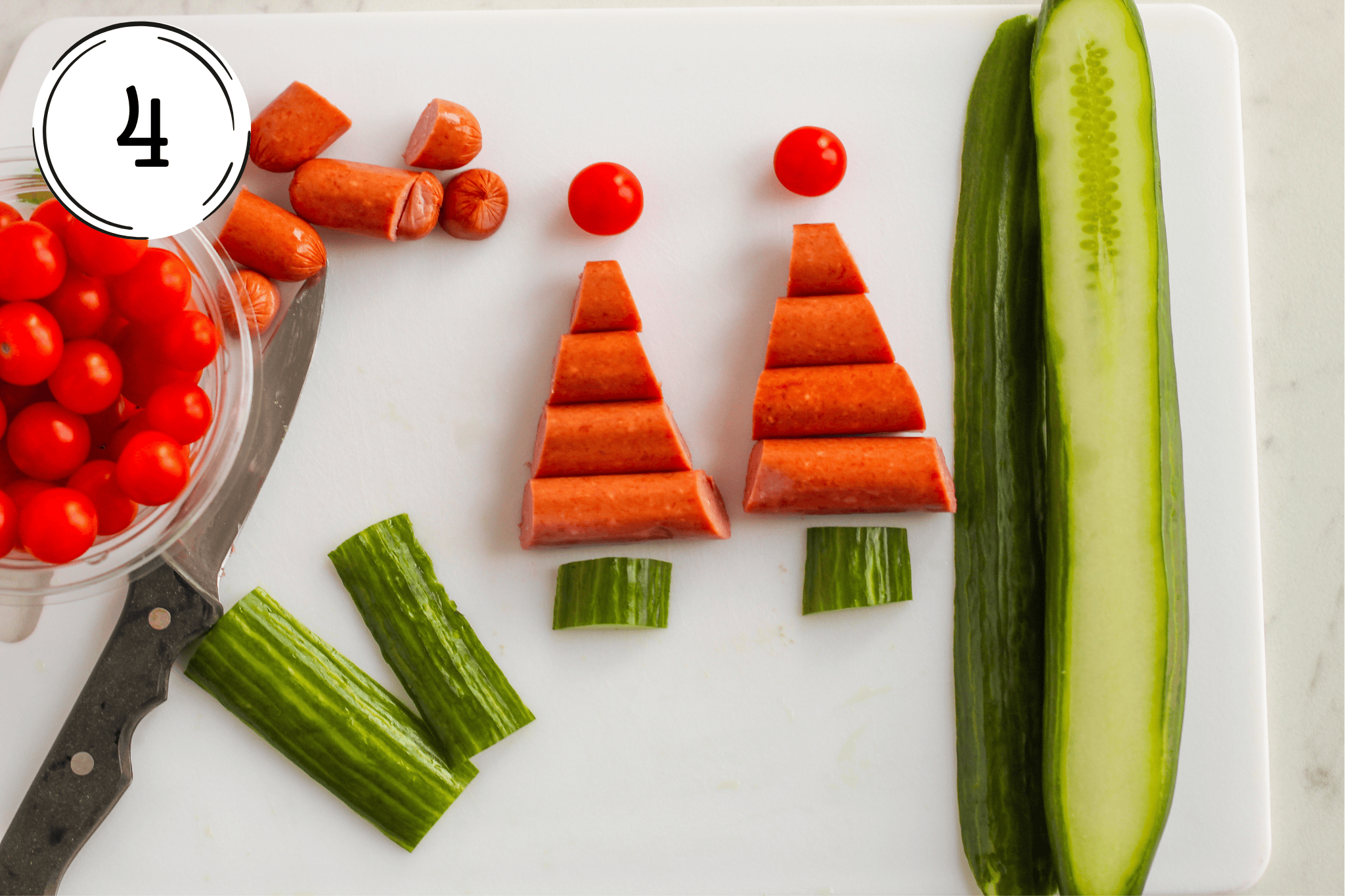 final step and finished Hot Dog Christmas Tree Appetizer