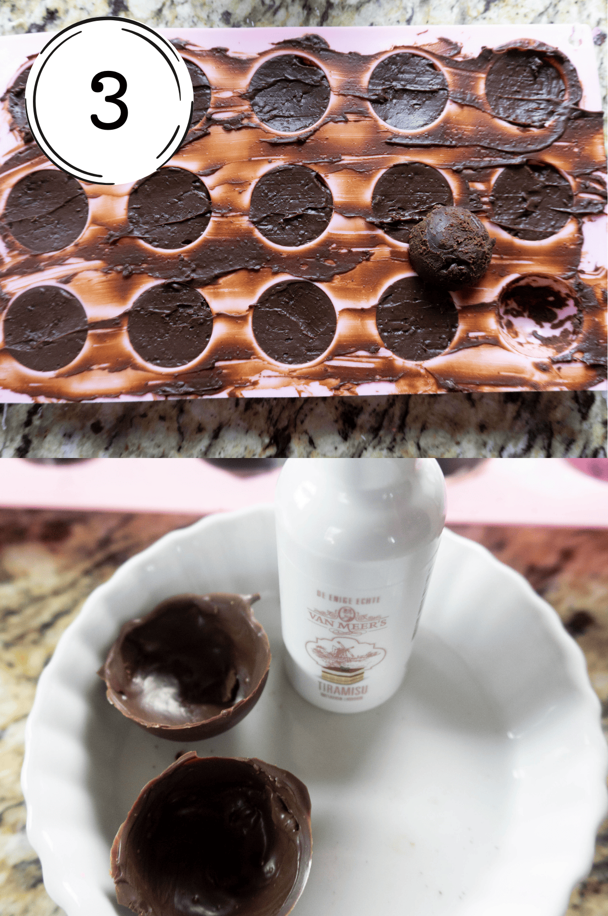 popping out chocolate