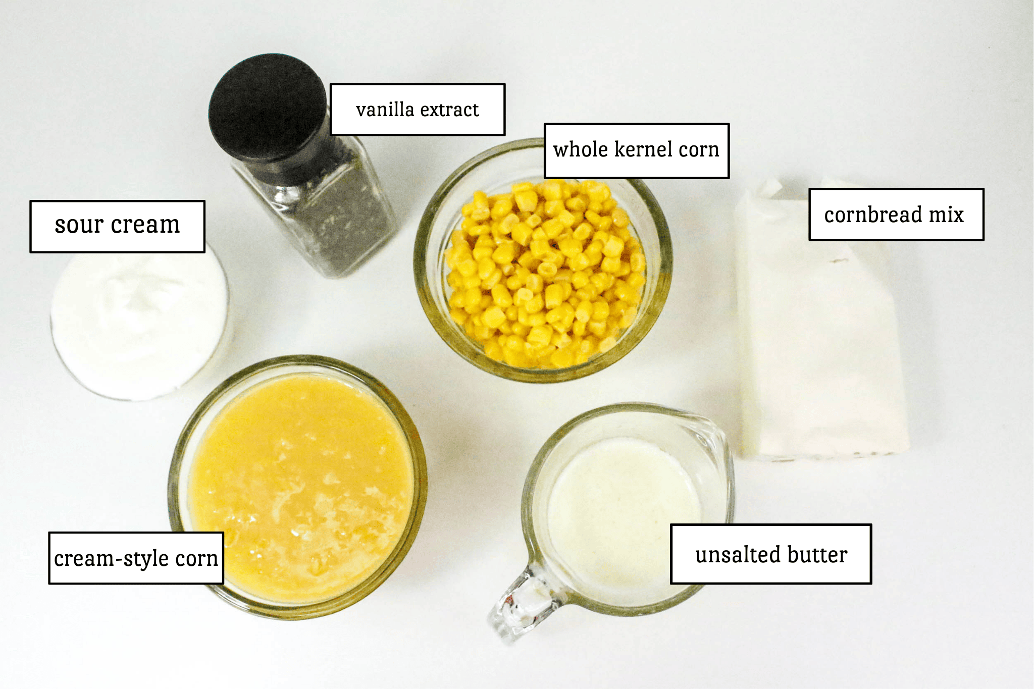 5 Ingredient Corn Casserole ingredient list