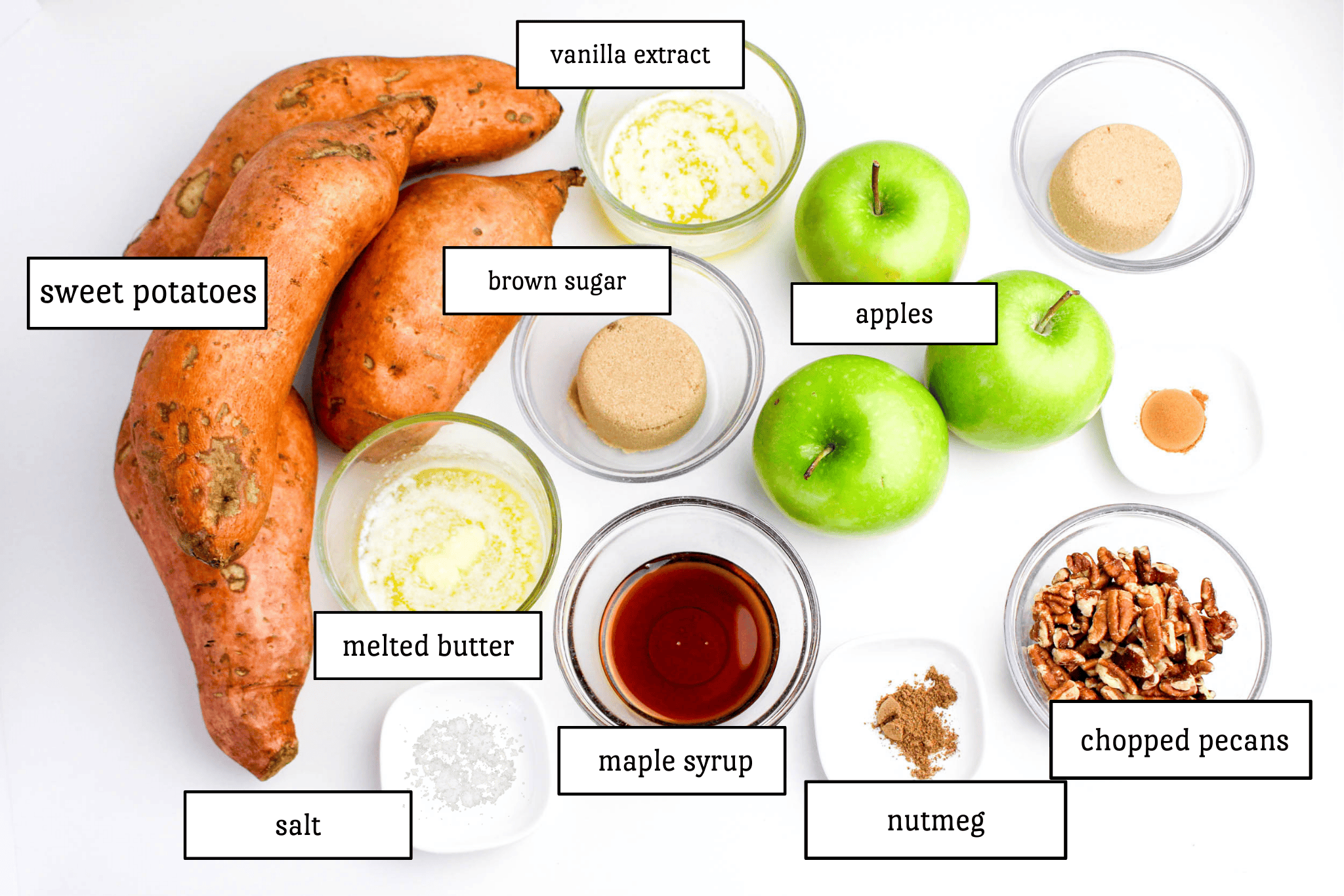 Apple Sweet Potato Casserole ingredients