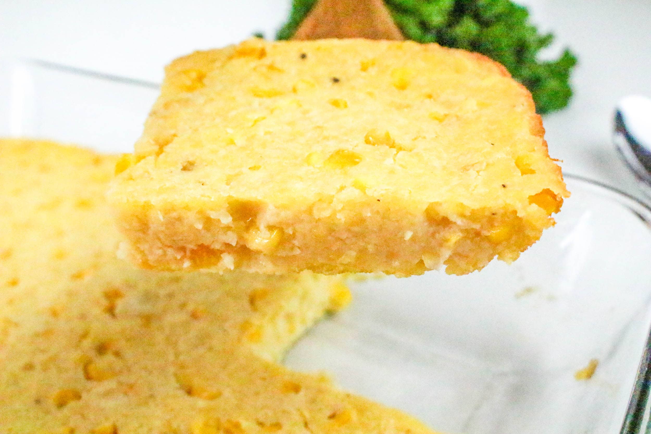 5 Ingredient Corn Casserole scooped