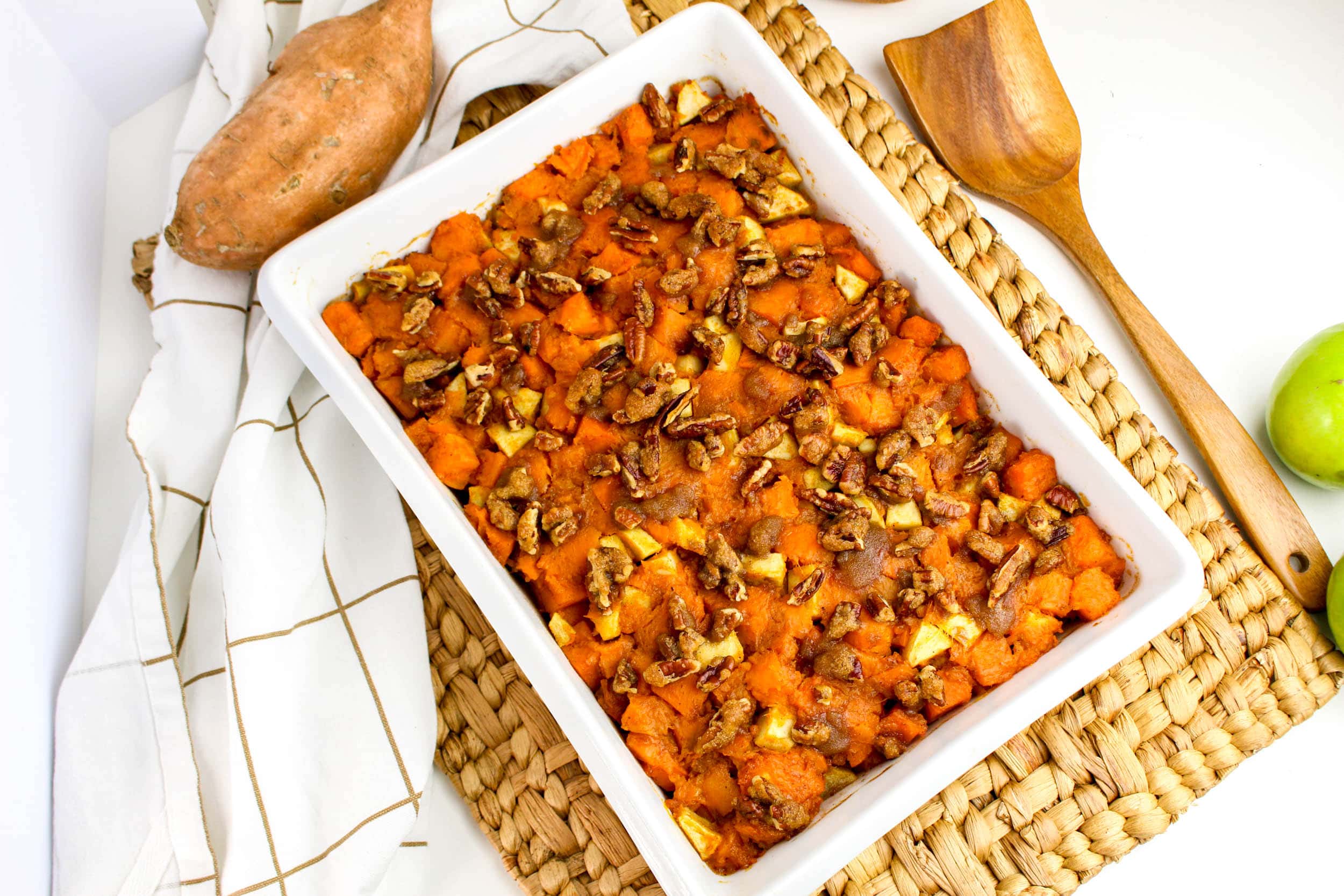 Apple Sweet Potato Casserole in a placemat