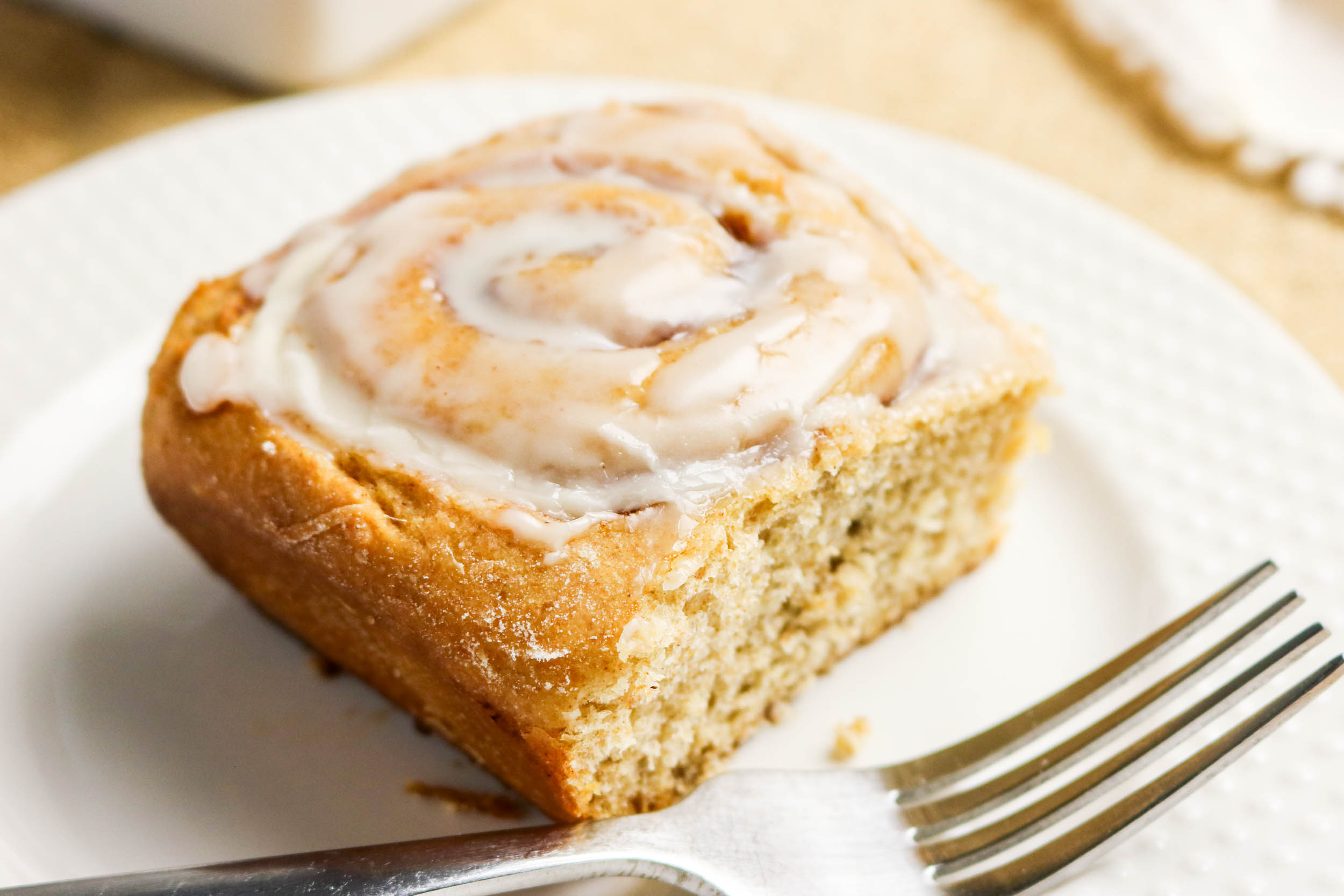 Whole Wheat Cinnamon Rolls slice in a plate