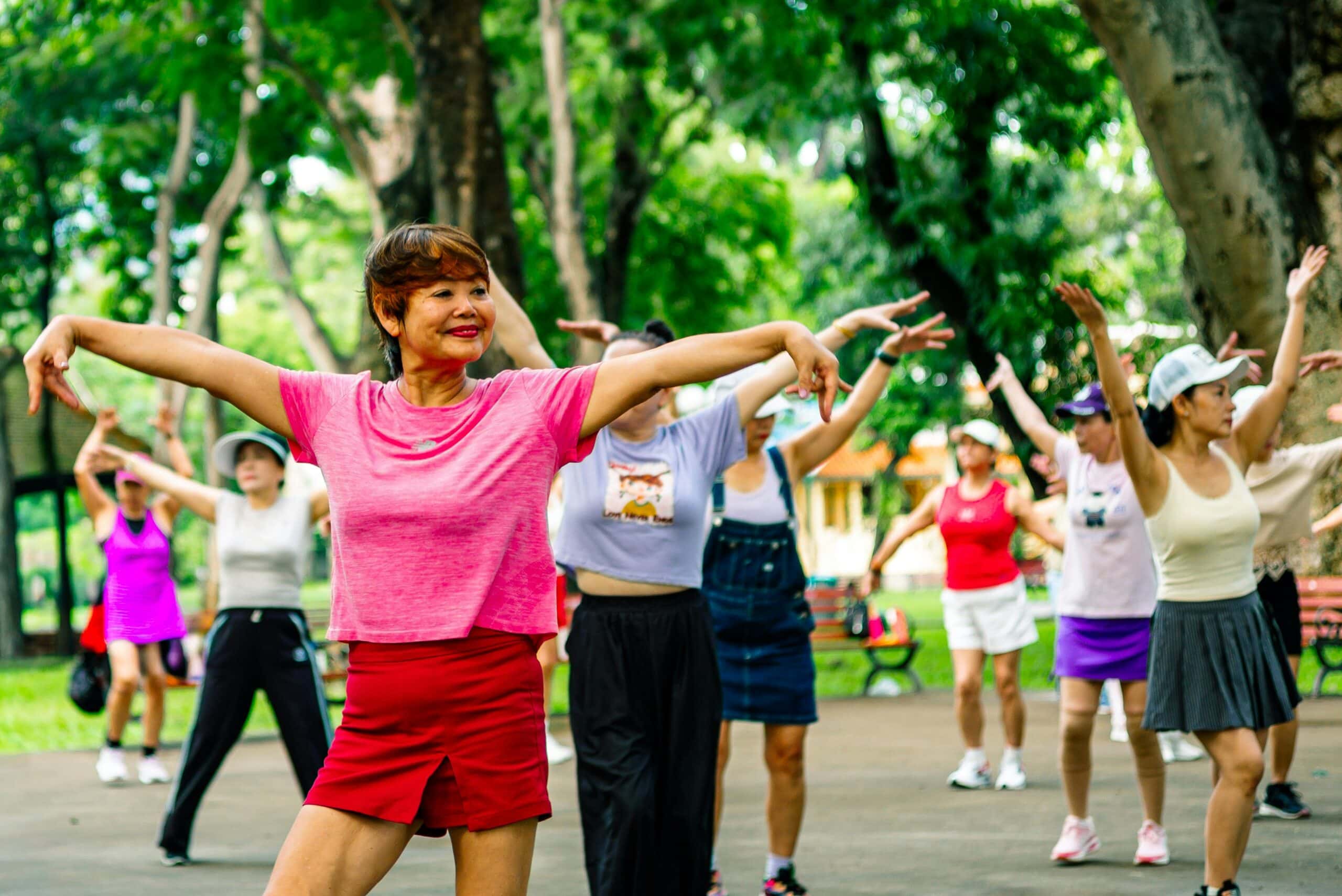 group of women doing exercises