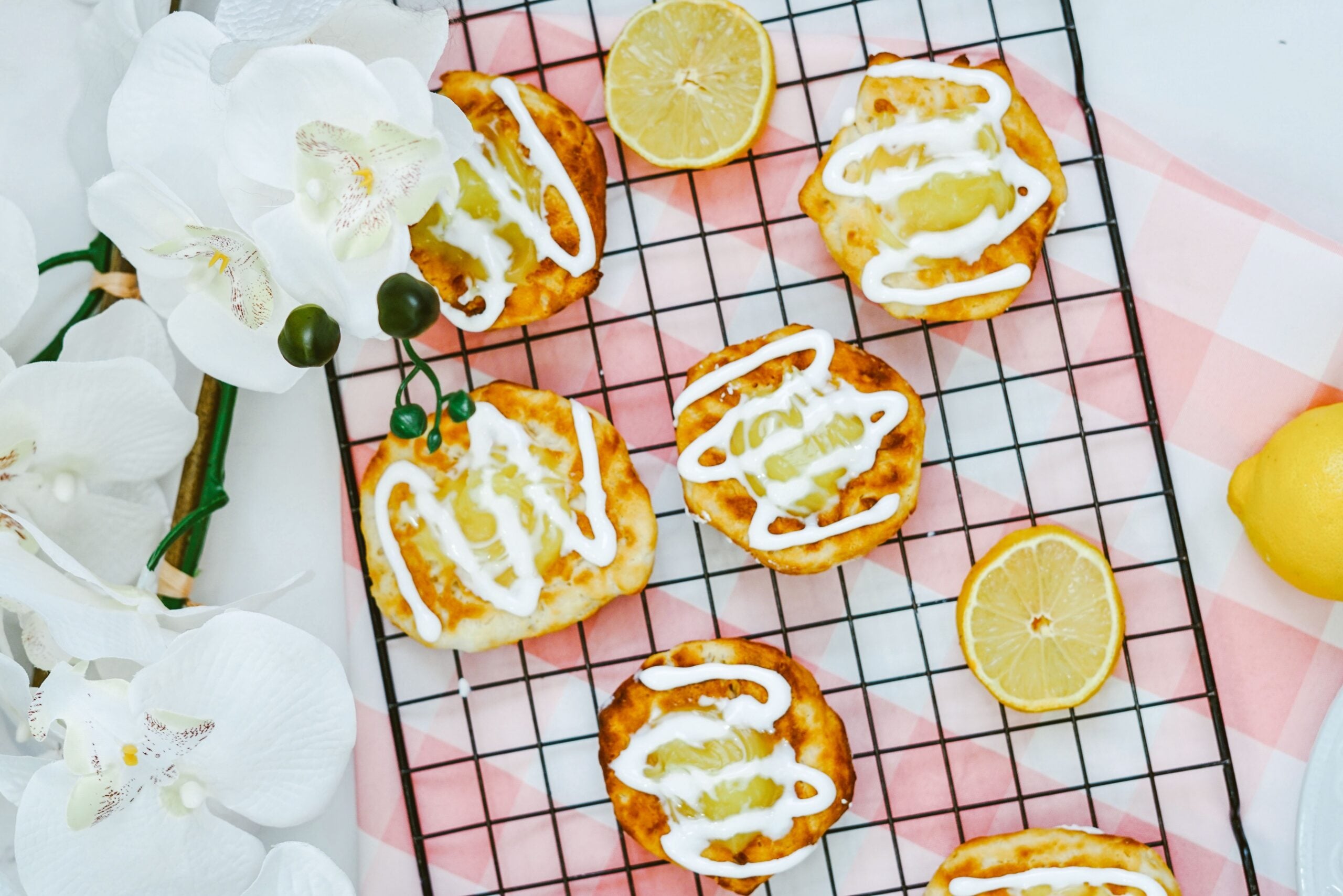 Air Fryer Lemon Danish in strainer