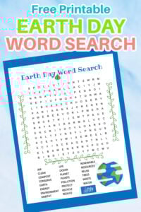 Earth Day printable word search puzzle.
