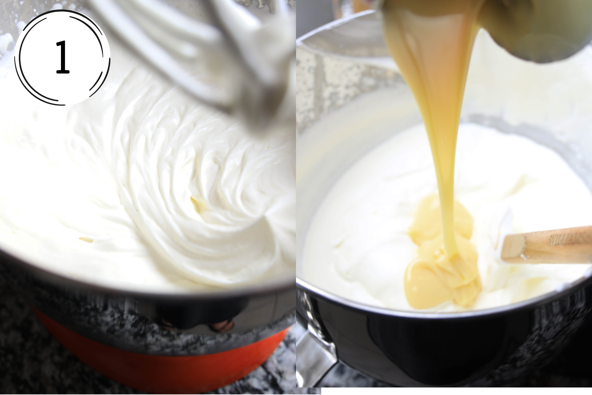 mixing whip cream and milk