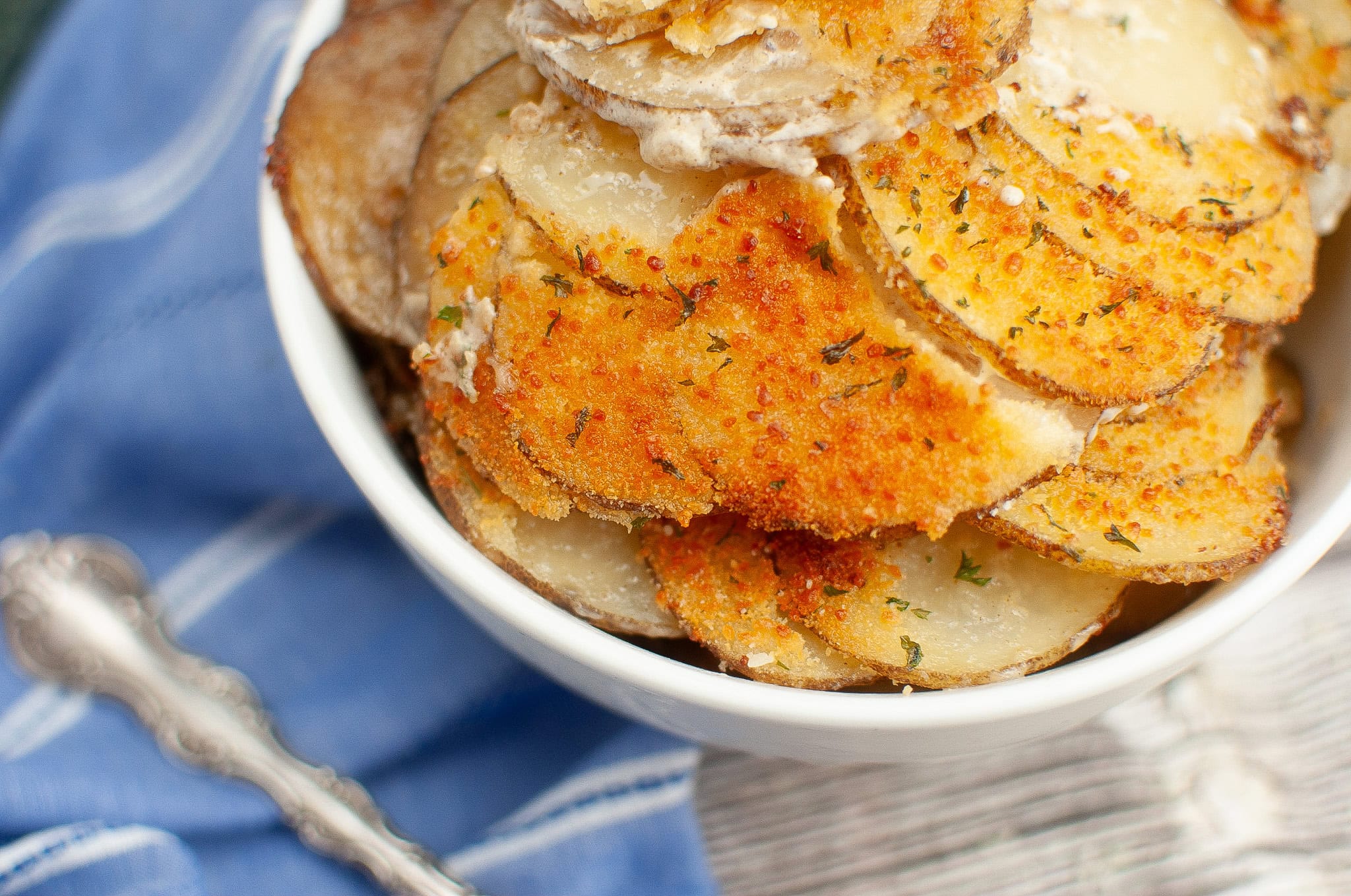 Au Gratin Potatoes Crisp Parmesan&nbsp;in a bowl