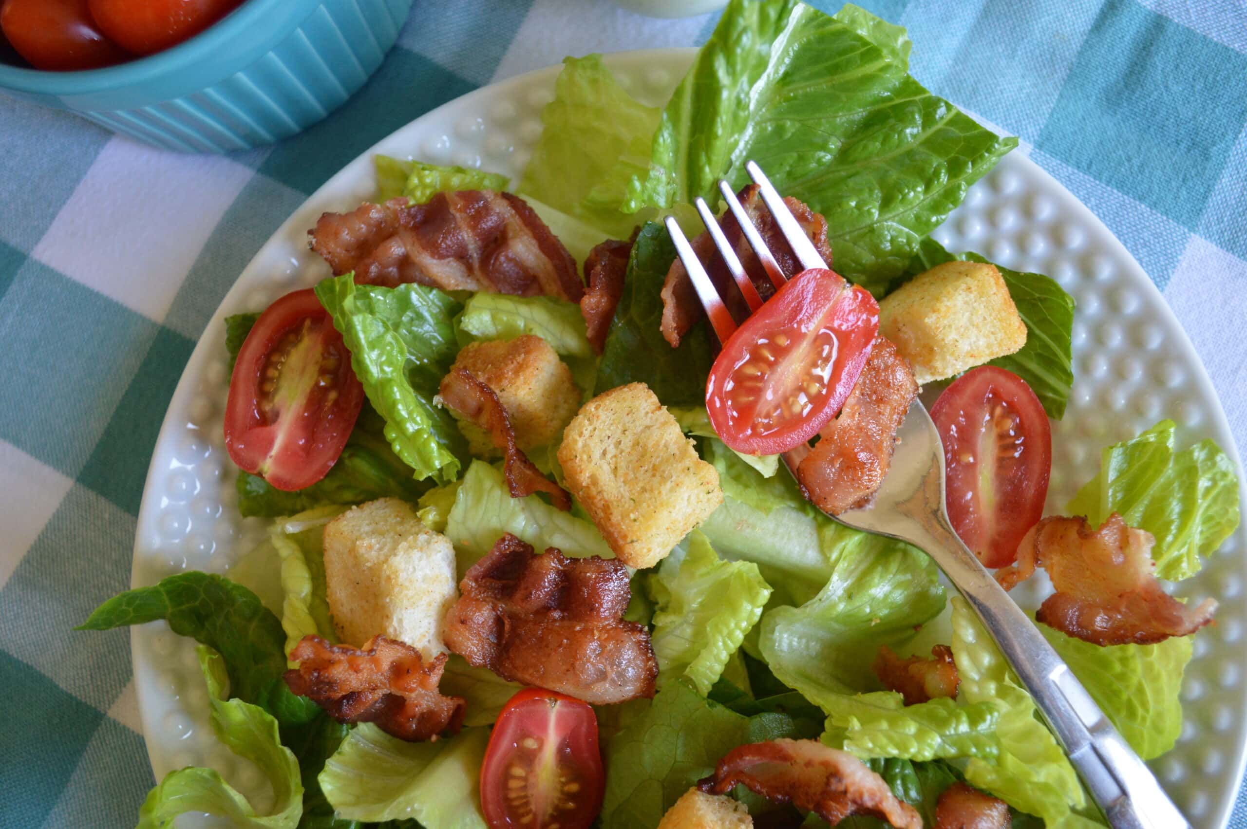 BLT Salad with fork