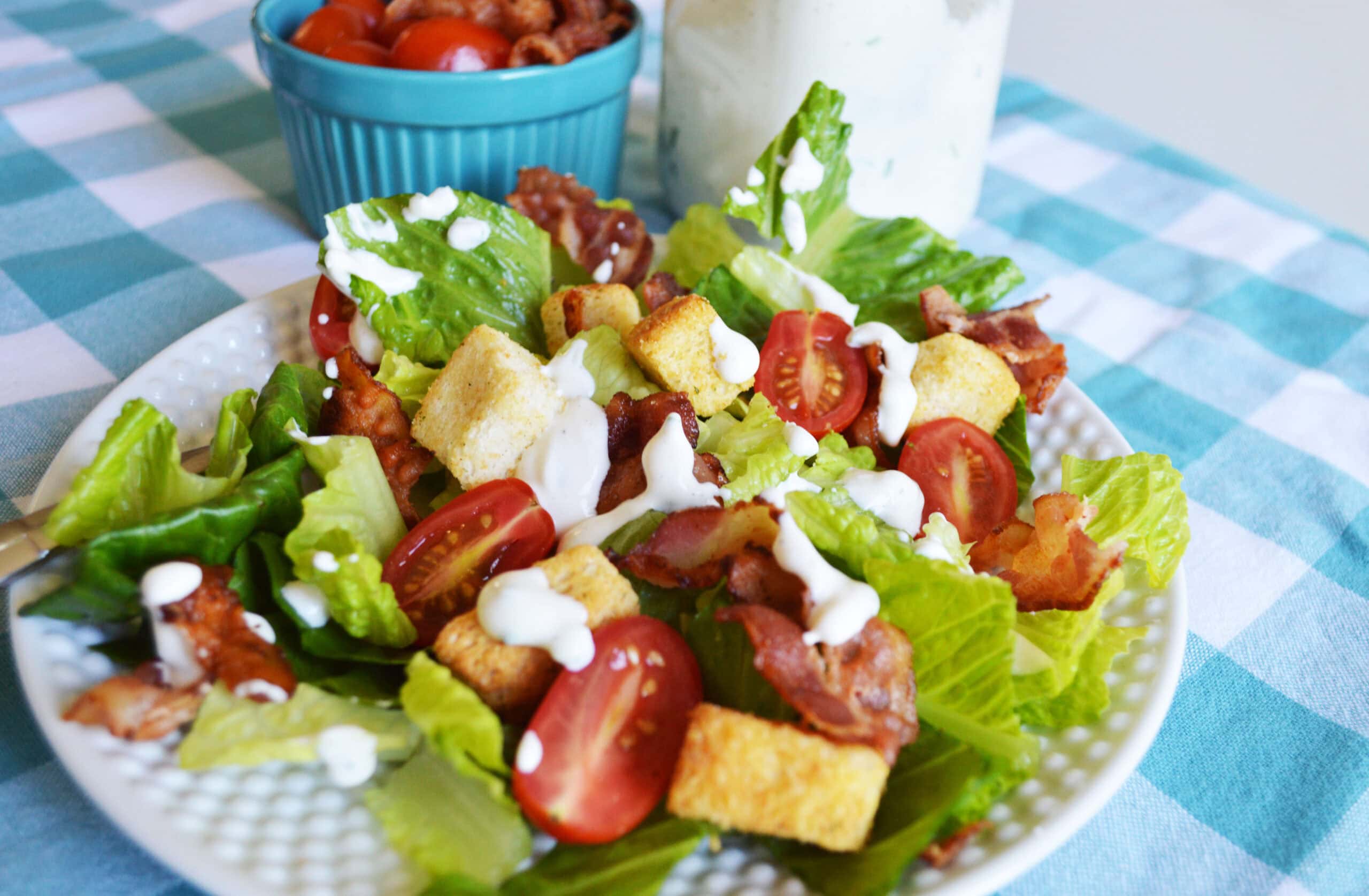BLT Salad on top of table