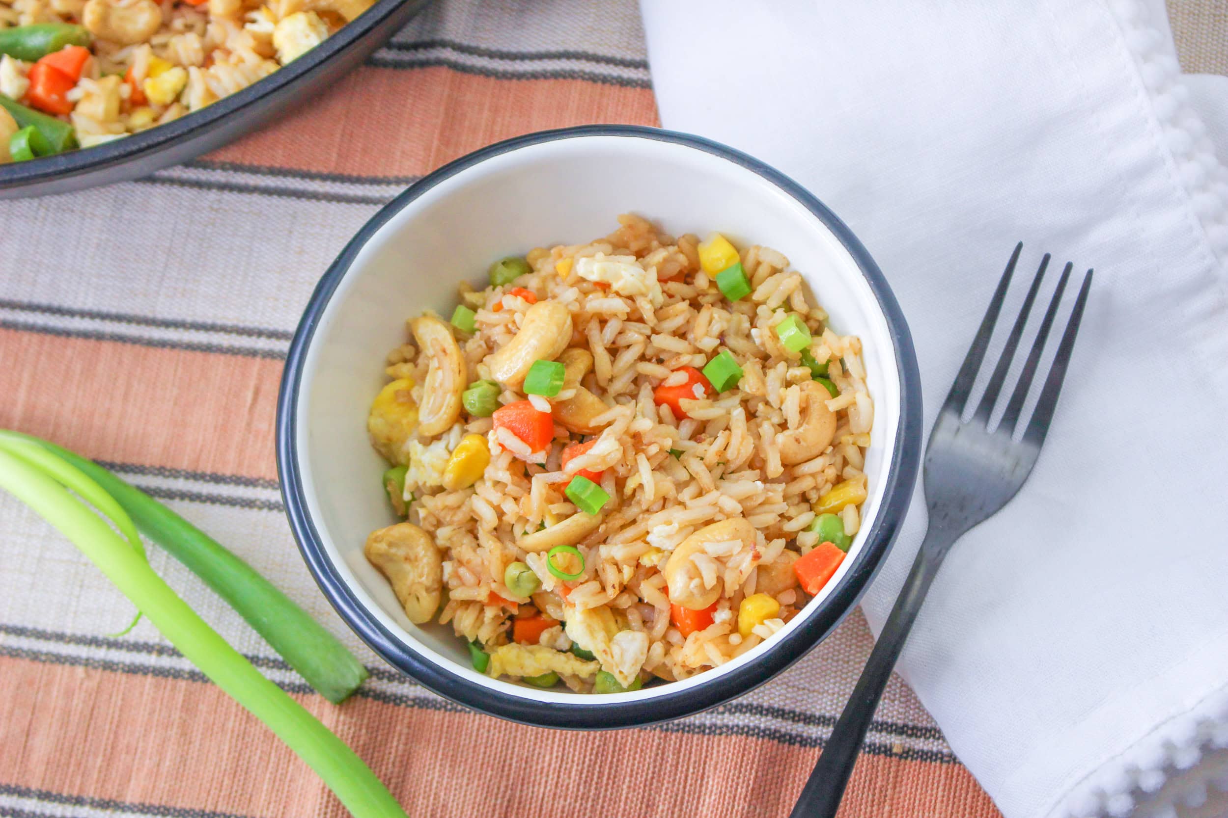 Cashew Fried Rice on bowl